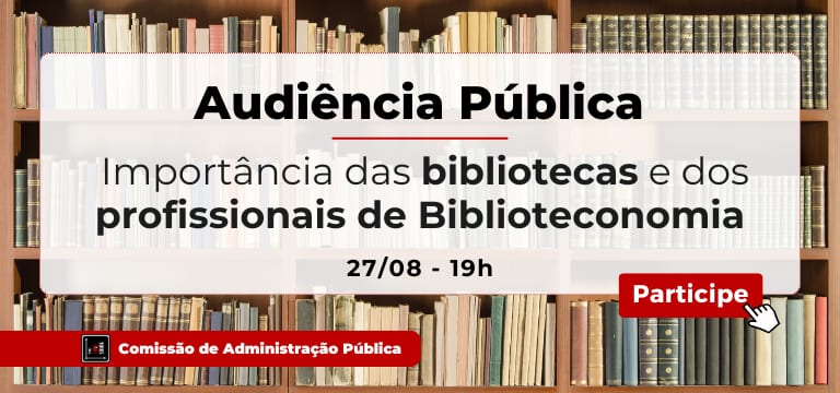 Câmara de São Paulo fará audiência sobre bibliotecas e biblioteconomia em 27/08
