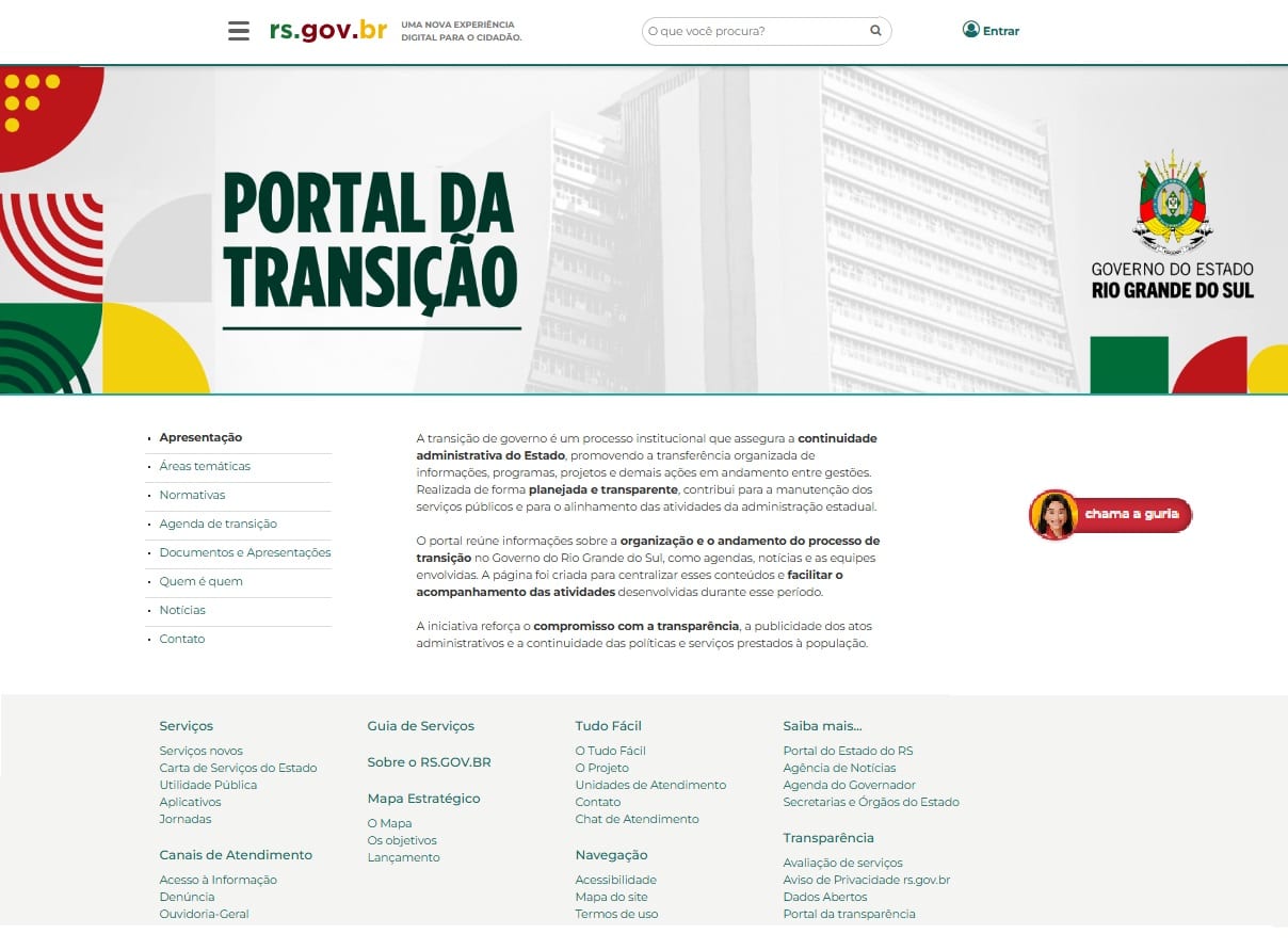 Página na internet amplia a transparênca do processo de transição no governo do Estado