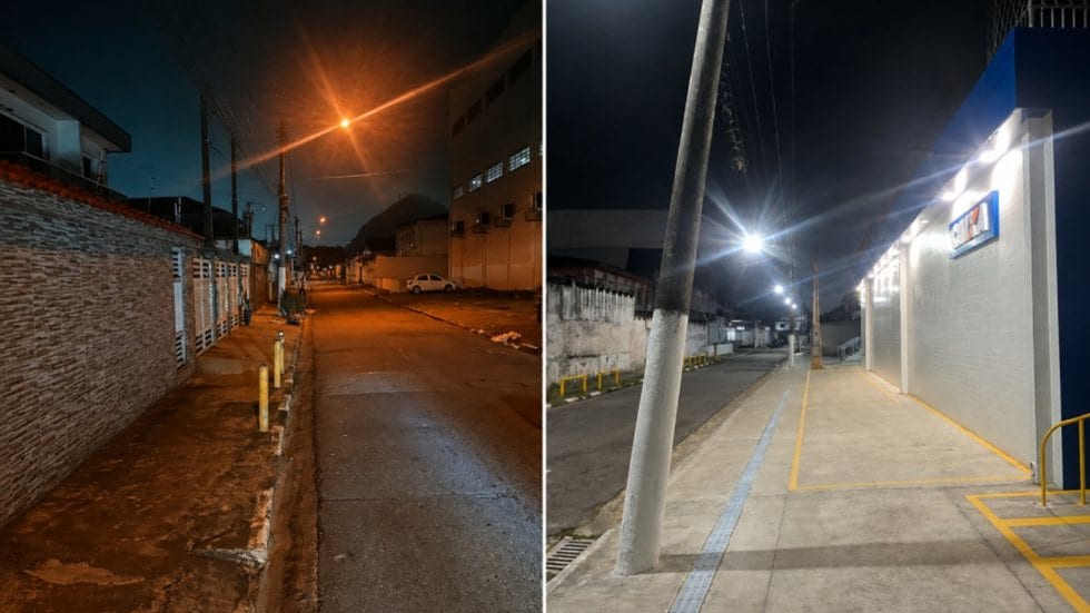 Santa Maria vira 18º bairro de Santos com iluminação 100% em LED