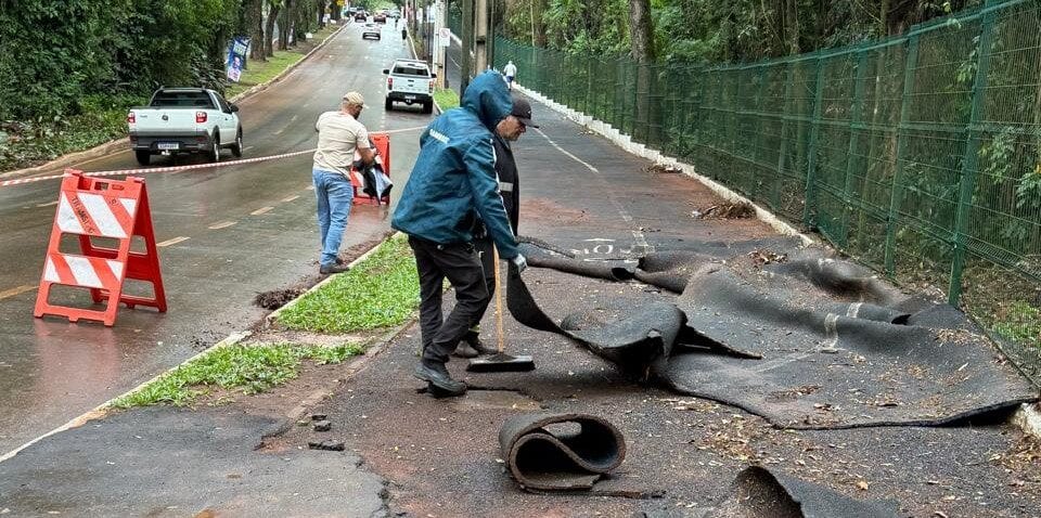 Prefeitura de Maringá recorre à Justiça para retirar resto da pista emborrachada
