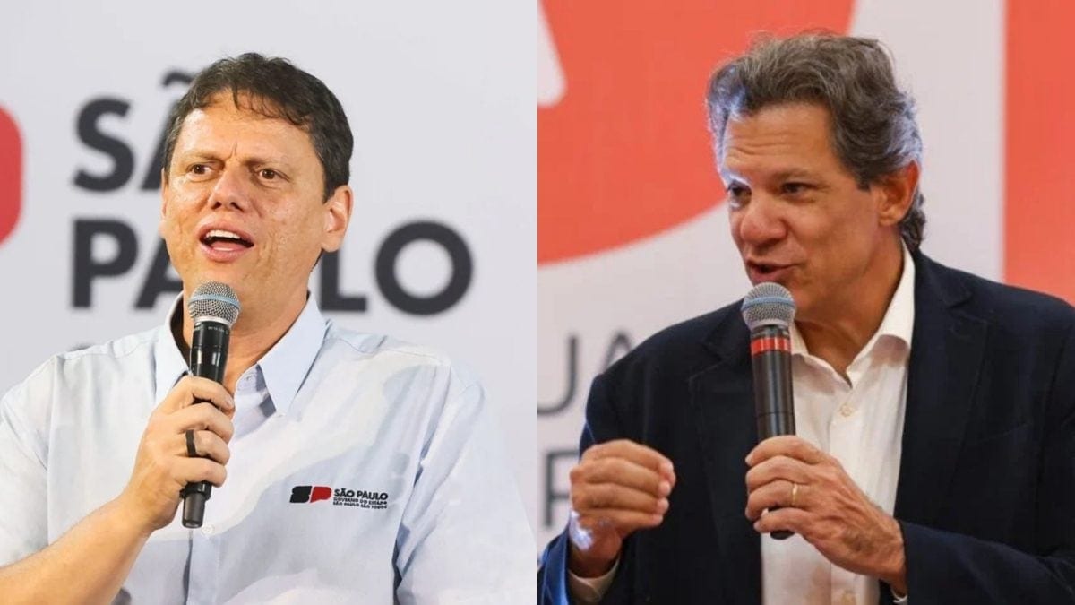 Tarcísio tem 50,7% ante 33,3% de Haddad em SP no 1º turno