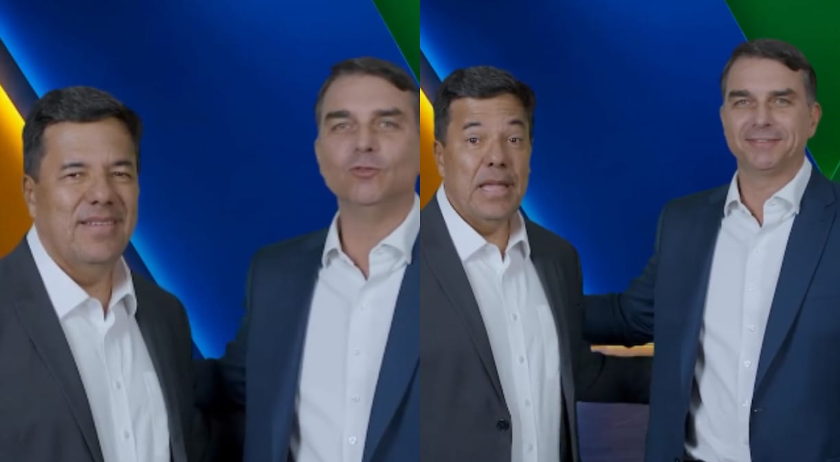 Flávio Bolsonaro pede votos para Mendonça Filho ao Senado por Pernambuco