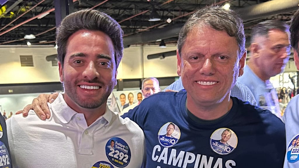Tarcísio declara apoio a Felipe Sanches para deputado federal
