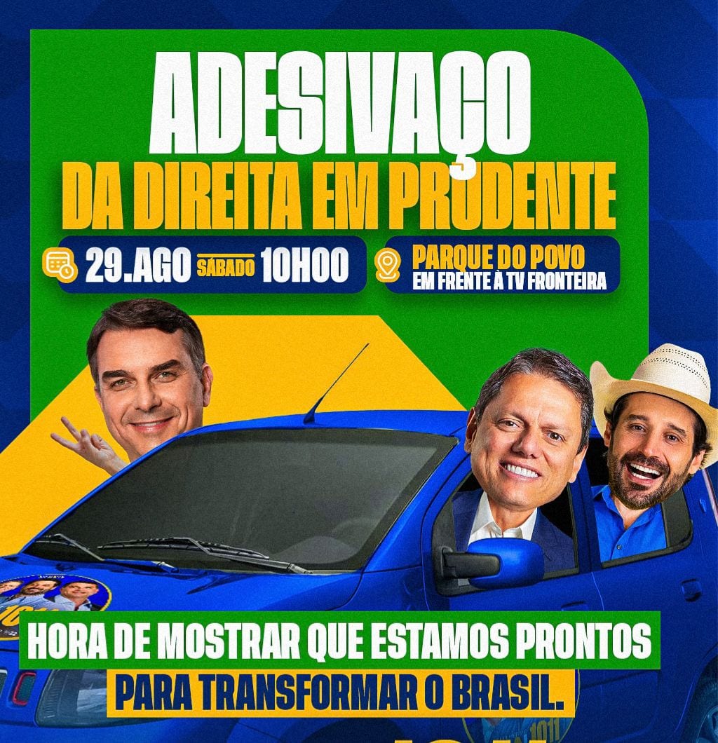 Guilherme Piai anuncia "Adesivaço da Direita" neste sábado em Presidente Prudente