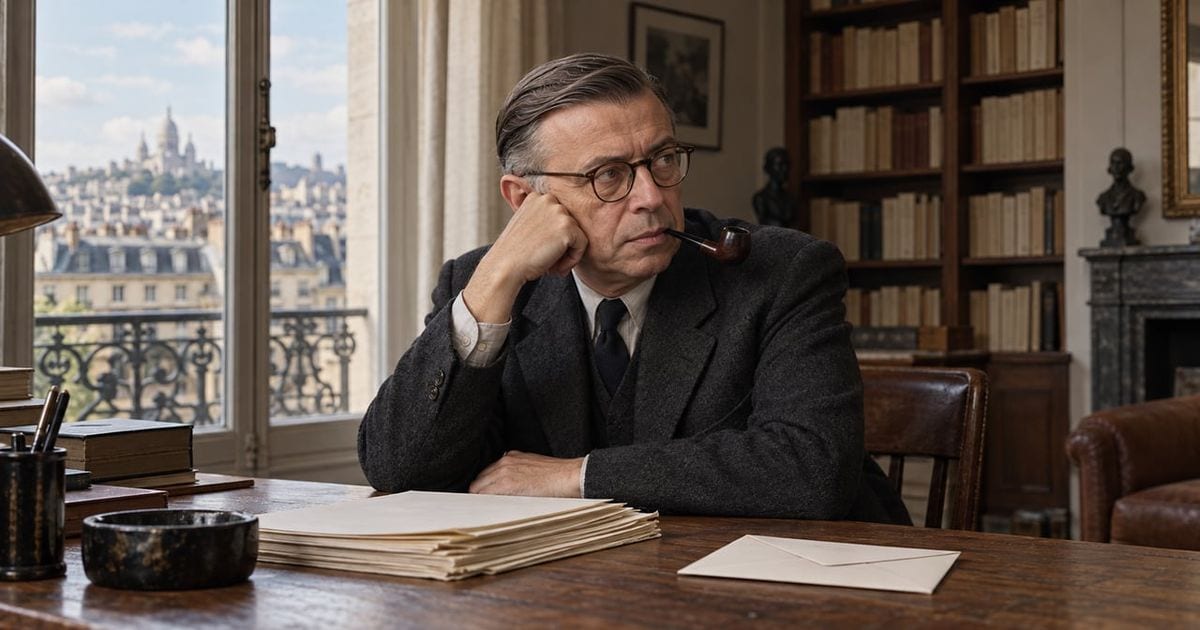 Jean-Paul Sartre, escritor francês que recusou o Prêmio Nobel de Literatura: "A felicidade não é fazer o que se quer, ma