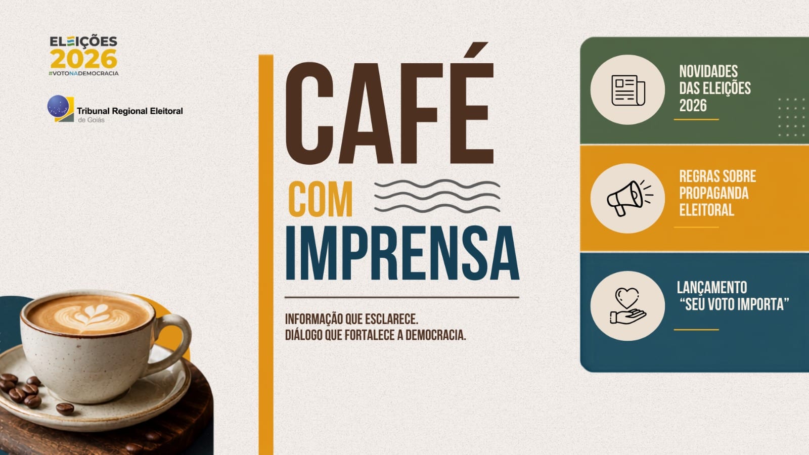 TRE-GO faz Café com a Imprensa para preparar cobertura das Eleições 2026