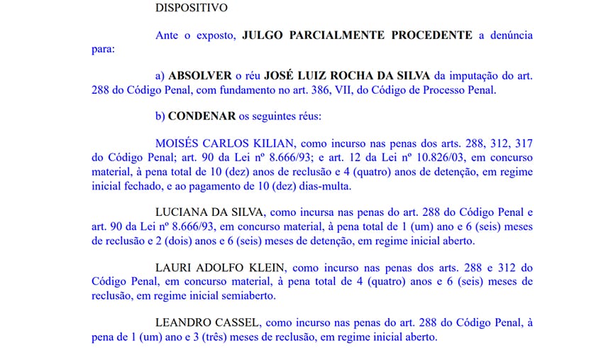 Justiça condena ex-vice‑prefeito de Agudo e seis réus na Operação Fogo Fátuo