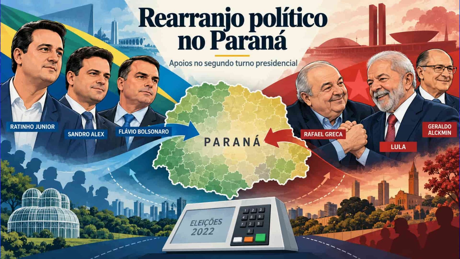 Ratinho Jr. e Sandro Alex declaram apoio a Flávio Bolsonaro no Paraná