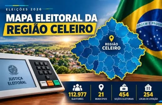 Região Celeiro tem 112.977 eleitores para as Eleições Gerais de 2026