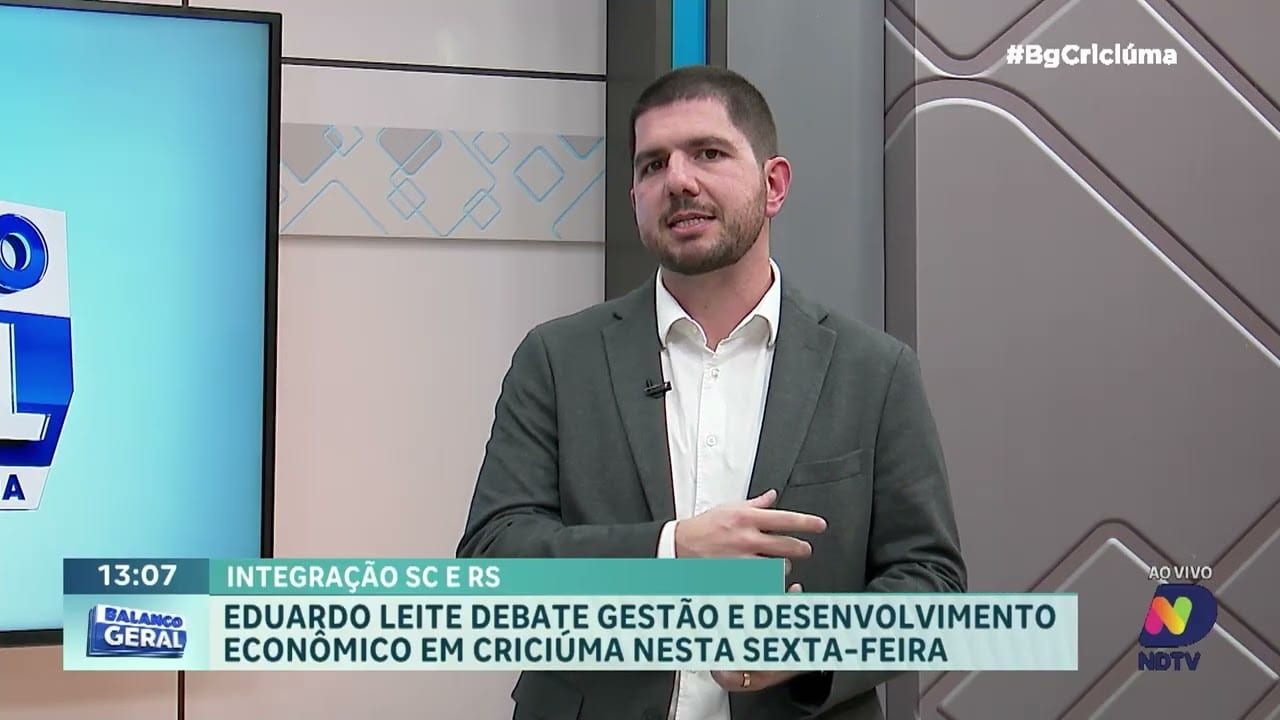 Eduardo Leite vai a debate sobre gestão pública em Criciúma