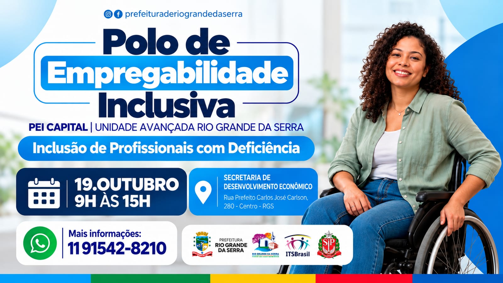 Polo de Empregabilidade Inclusiva será em Rio Grande da Serra nesta segunda (19)