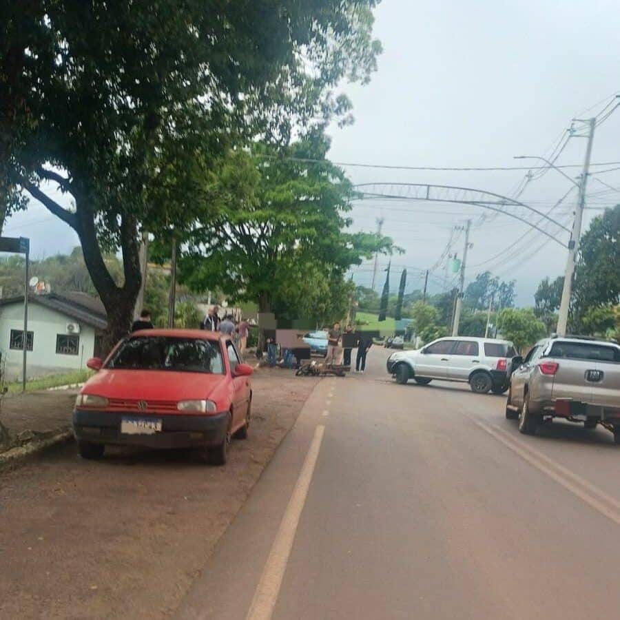 Motociclista fica ferido em acidente entre carro e moto em Esperança do Sul