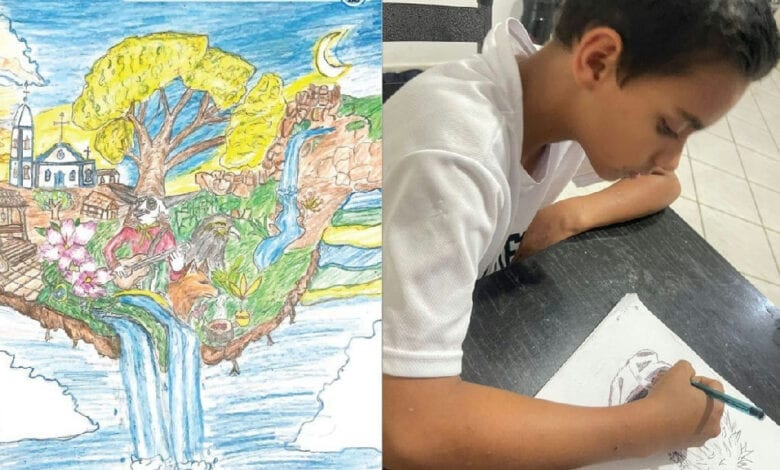Desenhos de estudantes goianos vão estampar capas de cadernos da rede estadual em 2027