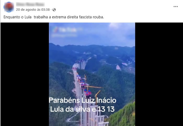É verdade que o presidente Lula construiu uma ponte gigante em São Paulo?
