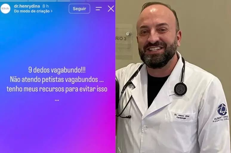 Médico que faz atendimentos no Einstein faz post dizendo não atender ‘petistas vagabundos’