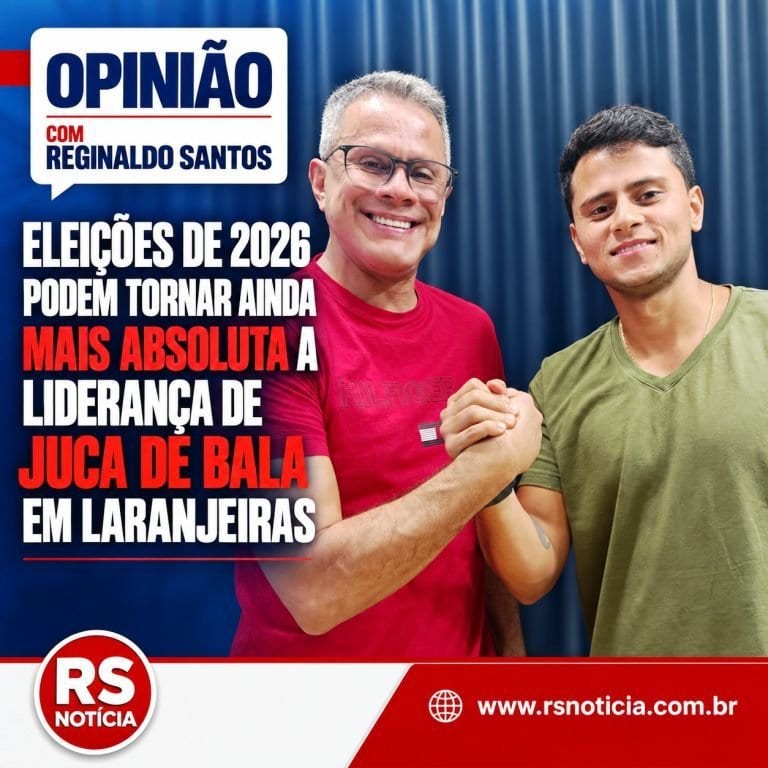 Juca de Bala pode ampliar liderança em Laranjeiras nas eleições de 2026
