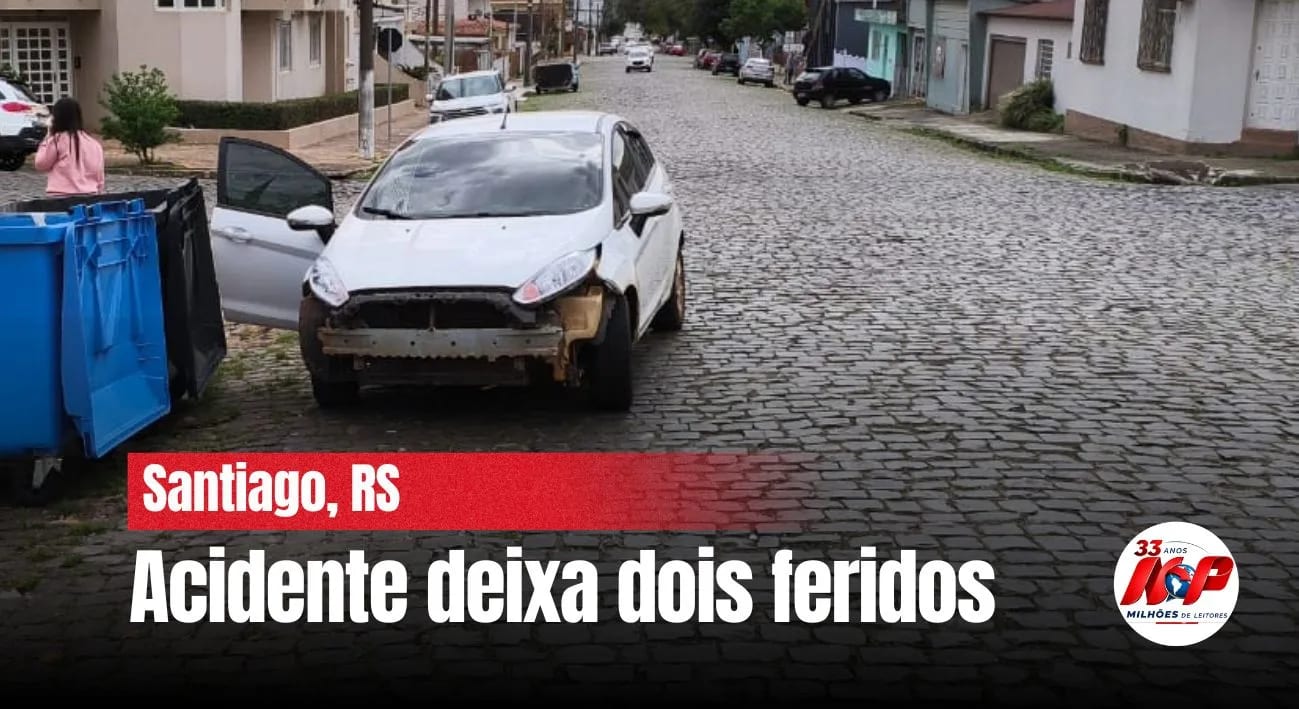 Acidente entre carro e moto deixa dois feridos