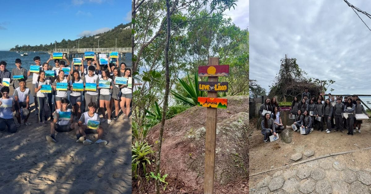 "Cidade Paraíso" da Grande Florianópolis ganha trilhas sinalizadas pelas mãos de estudantes