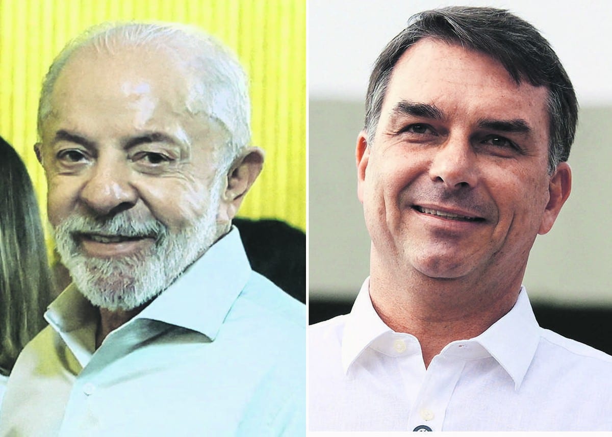 Qual foi a diferença de votos entre Lula e Flávio Bolsonaro no primeiro turno?