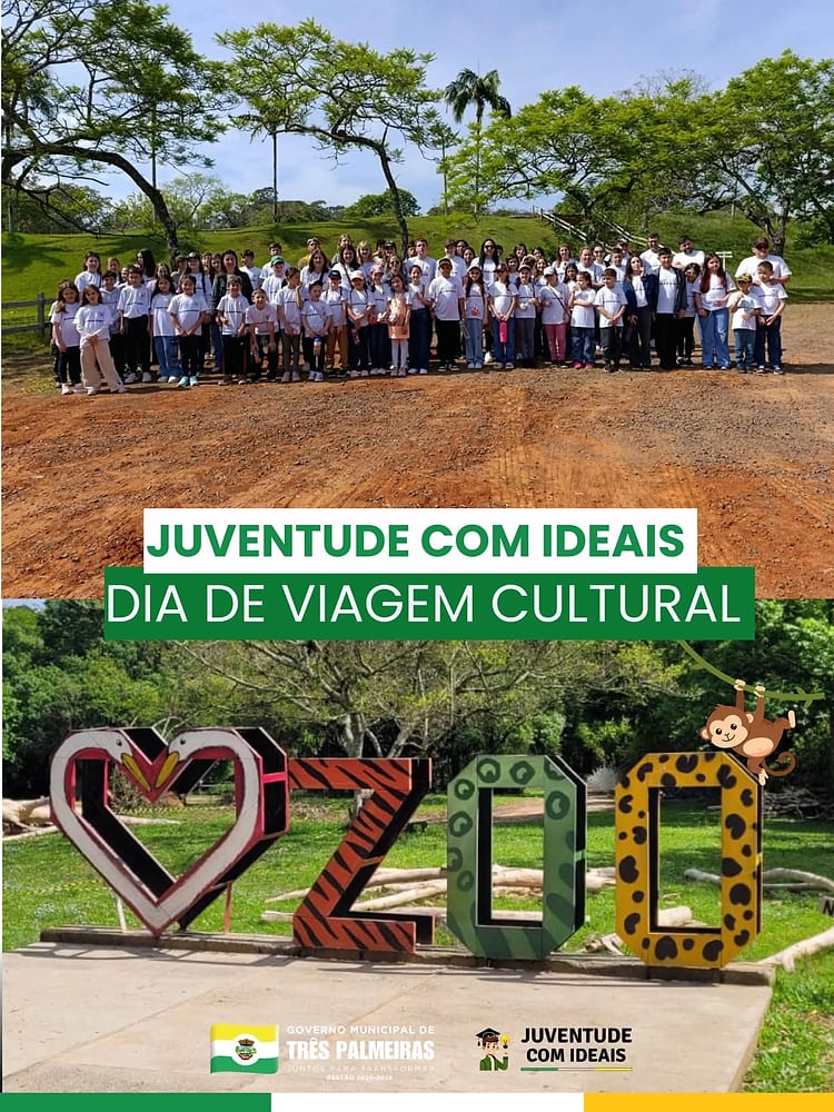 Alunos de Três Palmeiras participam de viagem cultural ao Zoológico de Sapucaia do Sul