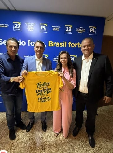 Flávio Bolsonaro declara apoio a Dorinha: “Para o futuro do Tocantins, o melhor é Dorinha”; veja vídeo
