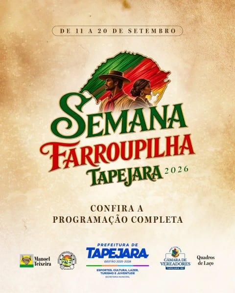 Semana Farroupilha 2026 terá programação de 11 a 20 de setembro em Tapejara