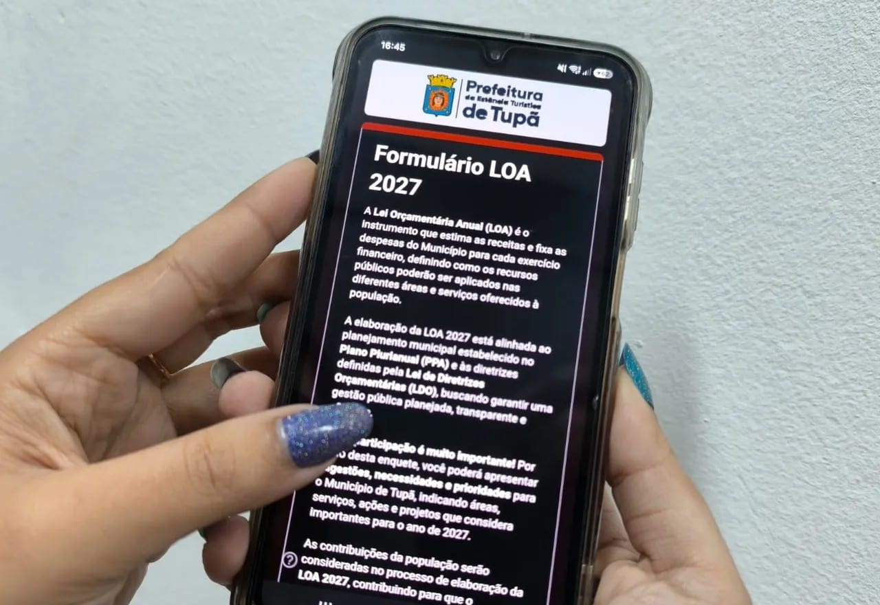 Tupã abre consulta pública para a LOA 2027 com formulário online