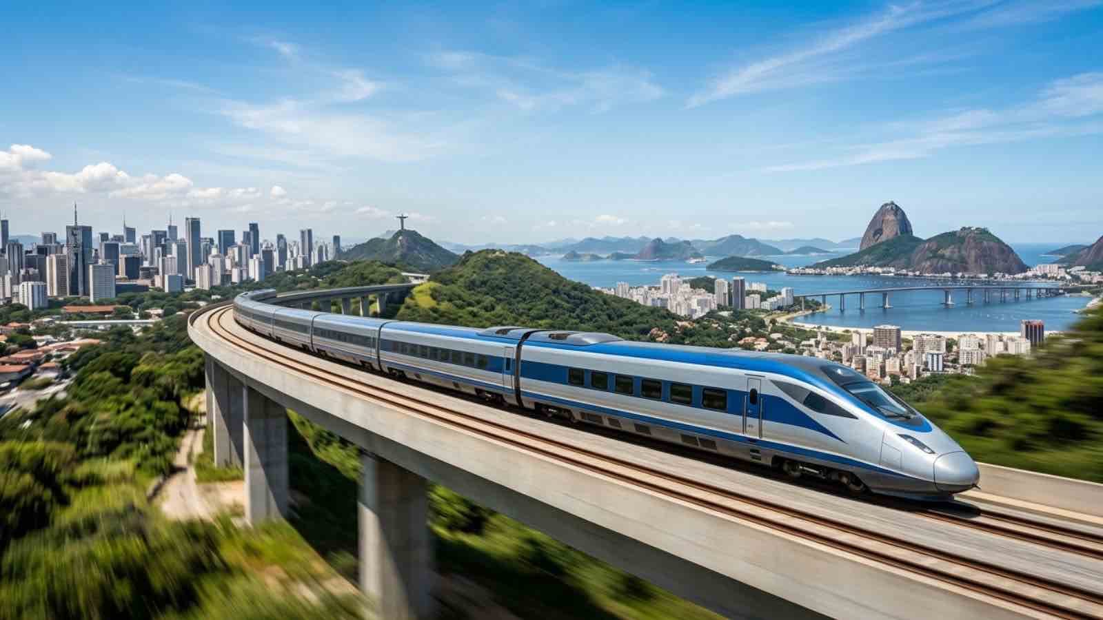 Projeto do trem-bala Rio–SP prevê viagem expressa de 1h20 a 300 km/h