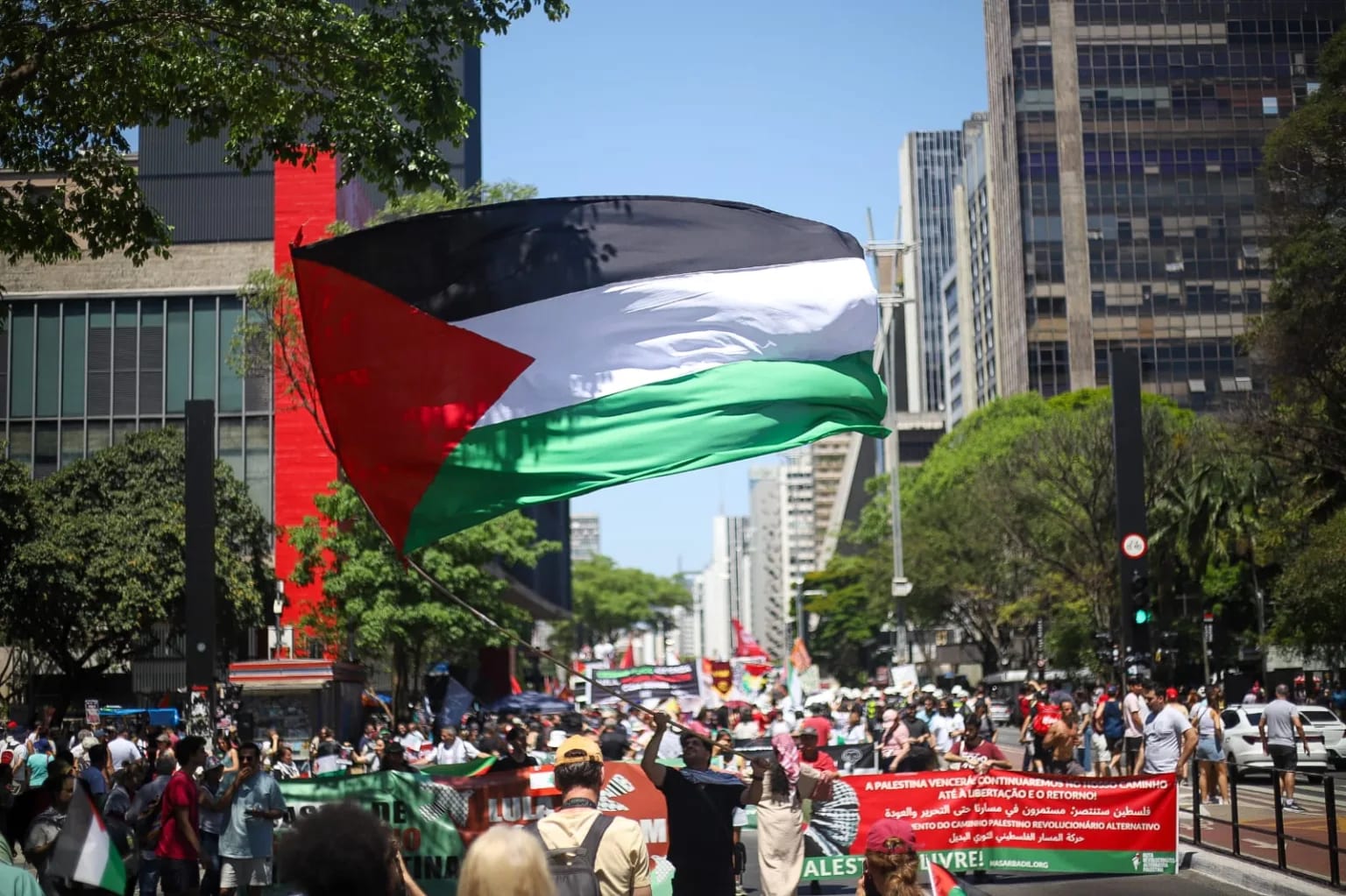 Ativistas pró-Palestina são agredidos em ato contra homenagem a porta-voz de Israel na Câmara