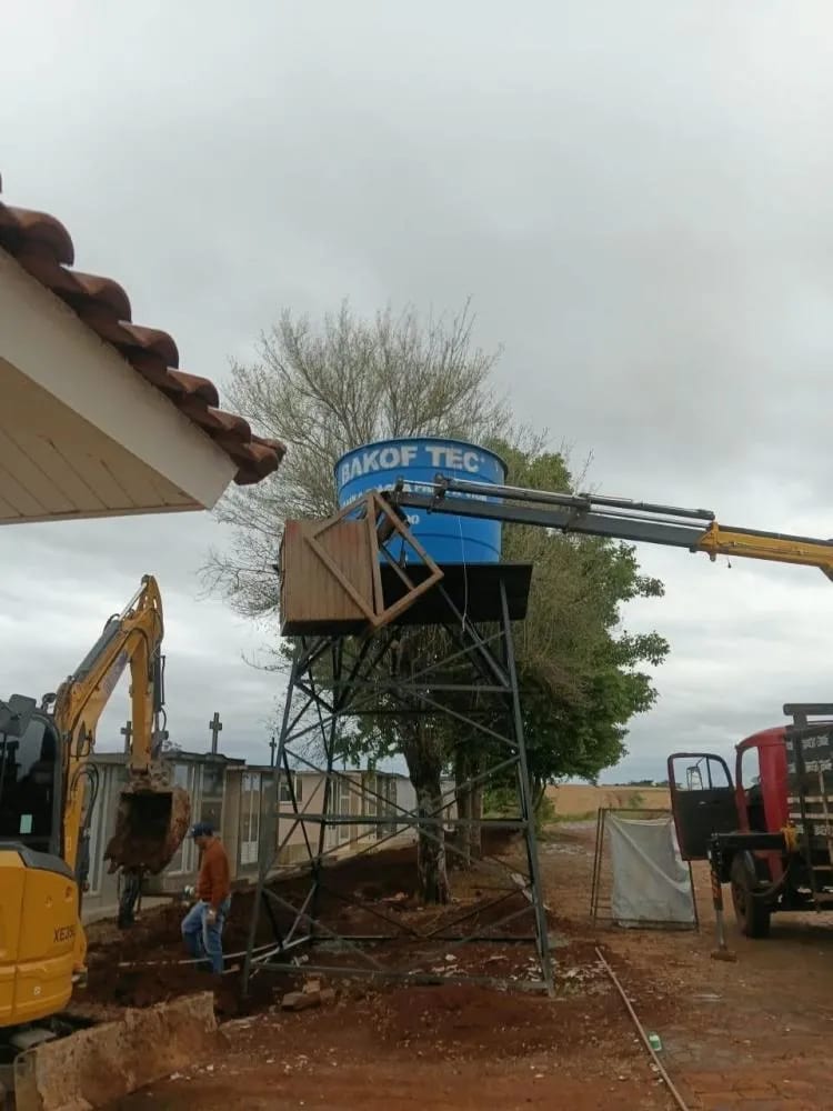 Prefeitura Municipal de Espumoso instala caixa d’água no Cemitério Municipal para melhorar abastecimento