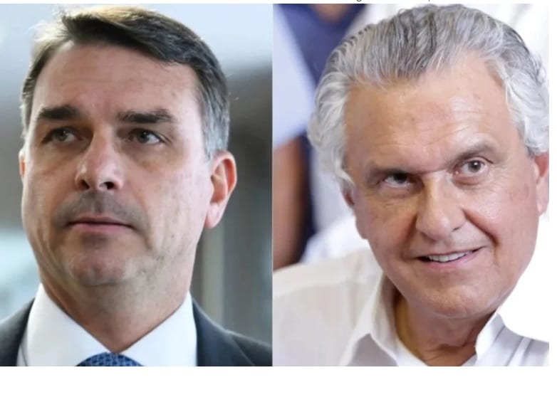 Segurança pública une Flávio Bolsonaro e Ronaldo Caiado