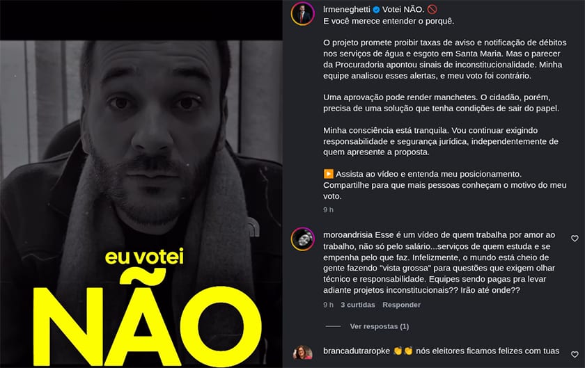 Santa Maria aprova lei que proíbe Corsan de cobrar taxa por aviso de atraso