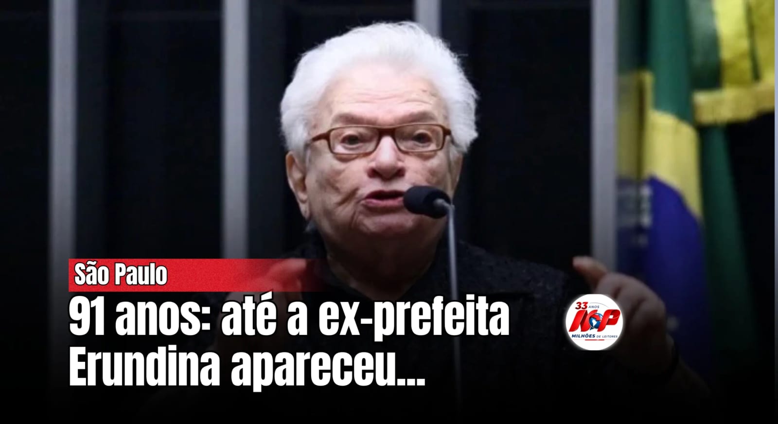 Aos 91 anos, Luiza Erundina participa de ato pró-Lula na Paulista