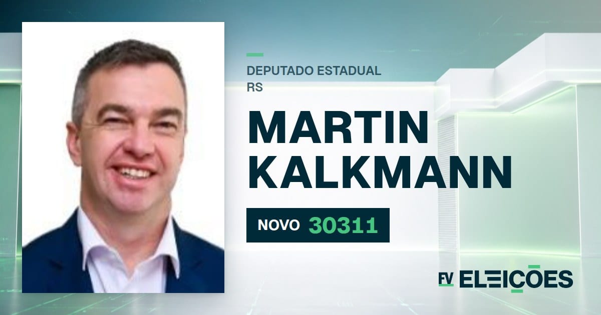 Martin Kalkmann (NOVO) é candidato a deputado estadual do RS, nº 30311