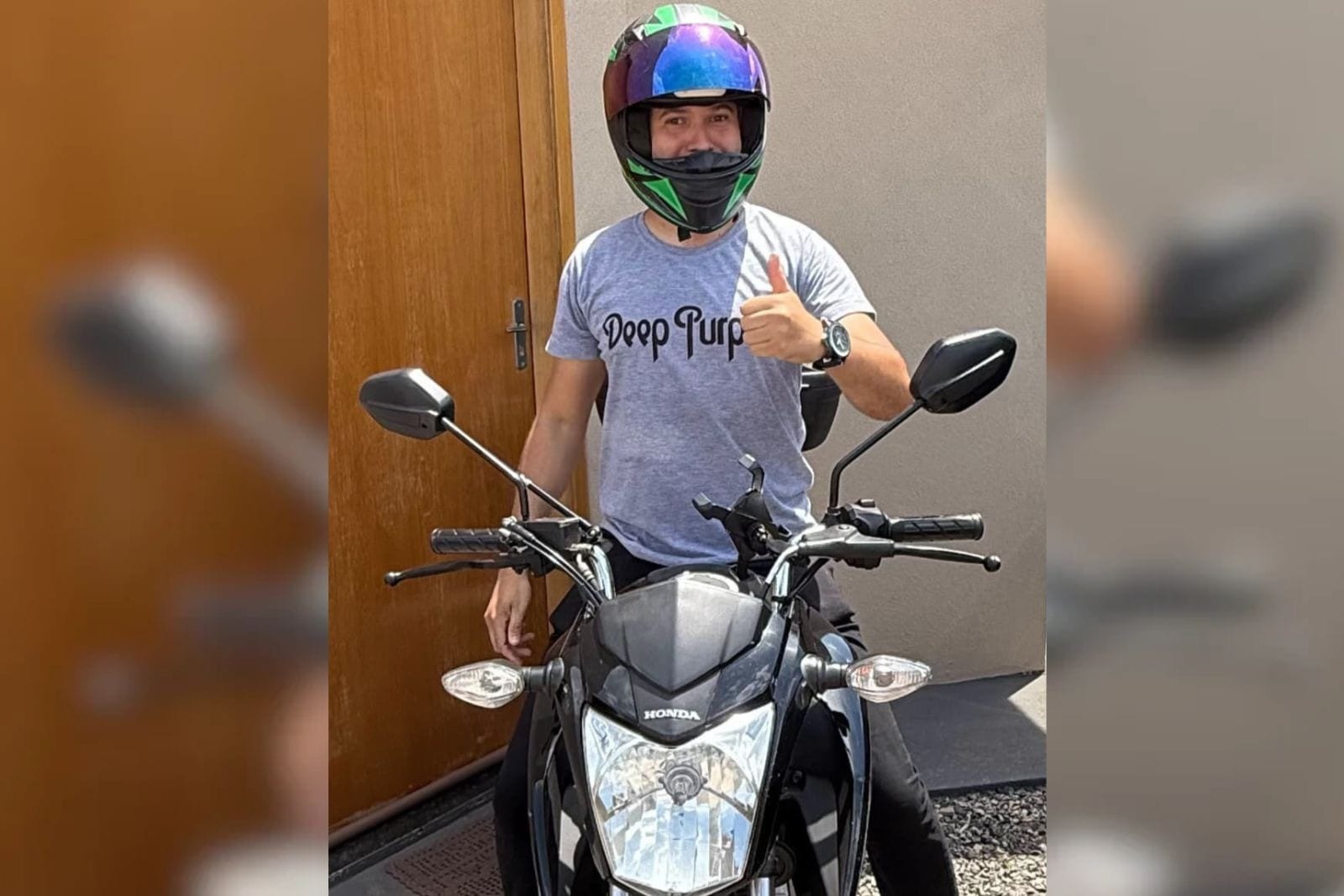 Radialista diz que nunca foi à cidade onde recebeu multa por pilotar moto sem cinto de segurança