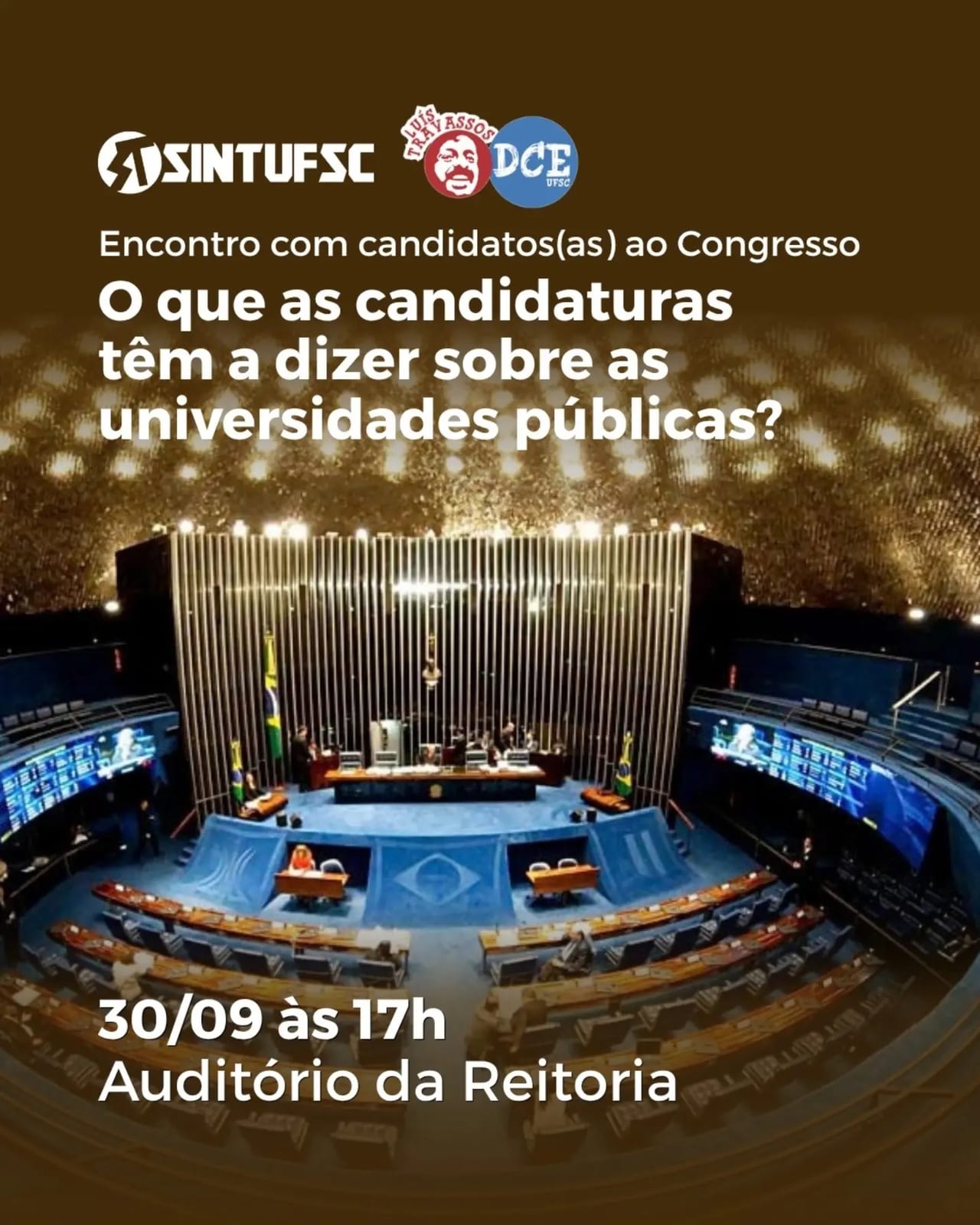 Sintufsc e DCE promovem encontro com candidatos na UFSC