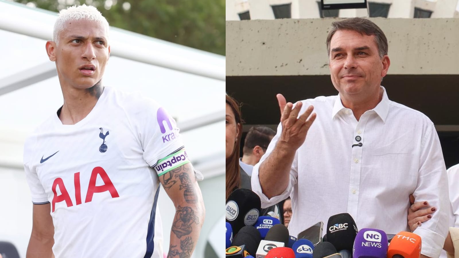 Richarlison questiona Flávio Bolsonaro sobre “ilha” em post