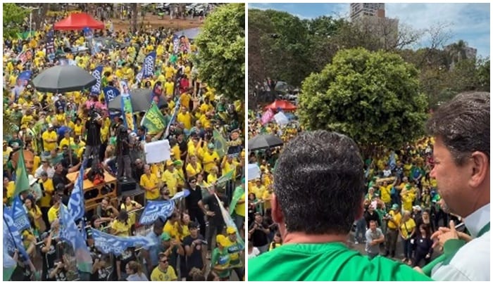 Direita faz ato em Goiânia com críticas ao PT e a Alexandre de Moraes