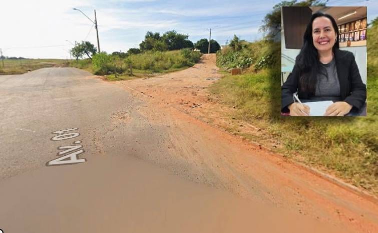 Sara Lopes pede asfaltamento entre Annita Bongiovanni e Jardim Panorâmico