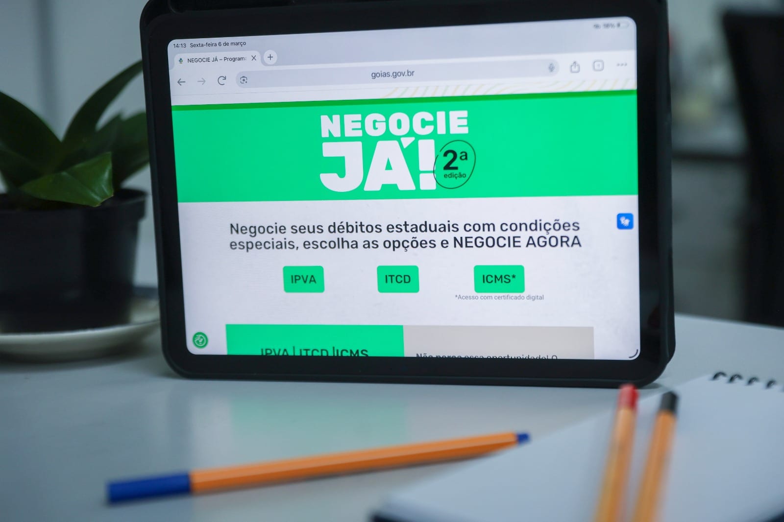 Goiás prorroga Negocie Já II até 3 de novembro