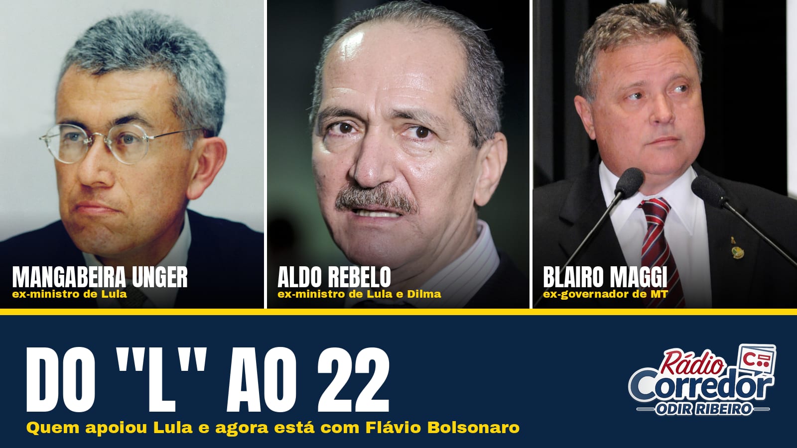 Do "L" ao 22: os nomes conhecidos que apoiaram Lula em 2022 e agora vão de Flávio Bolsonaro
