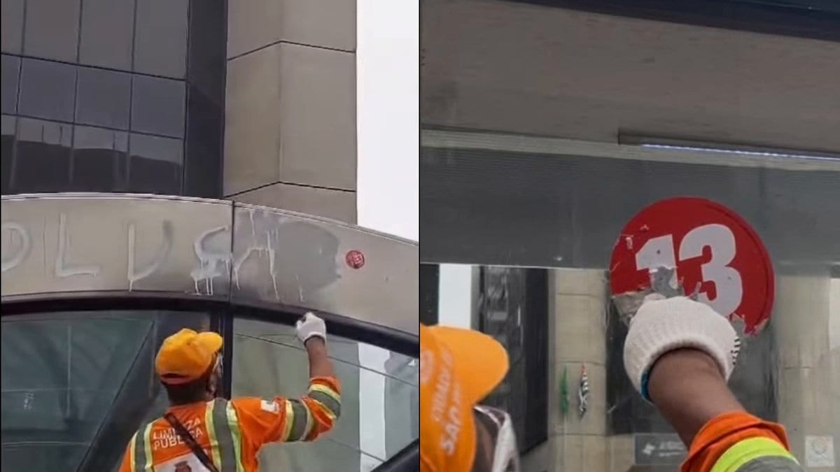 Sobrou para o trabalhador: imagens de garis limpando no feriado o metrô pichado em ato de Lula viralizam