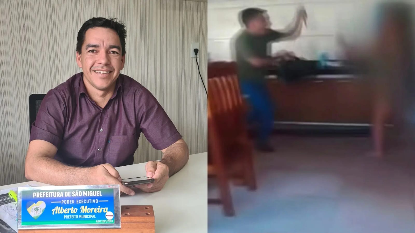 Prefeito de São Miguel do Tocantins aparece em vídeo seguindo ex-companheira com faca