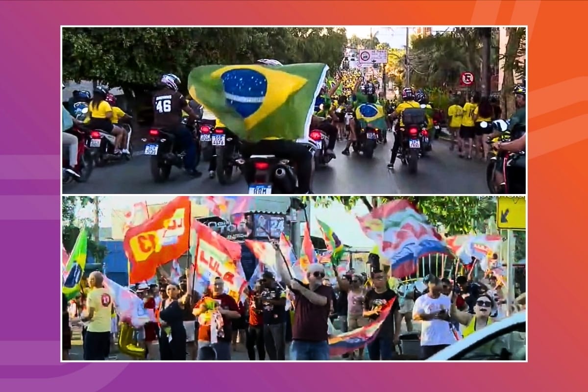 A um dia do 2º turno, apoiadores de Lula e Flávio Bolsonaro vão às ruas em Cuiabá