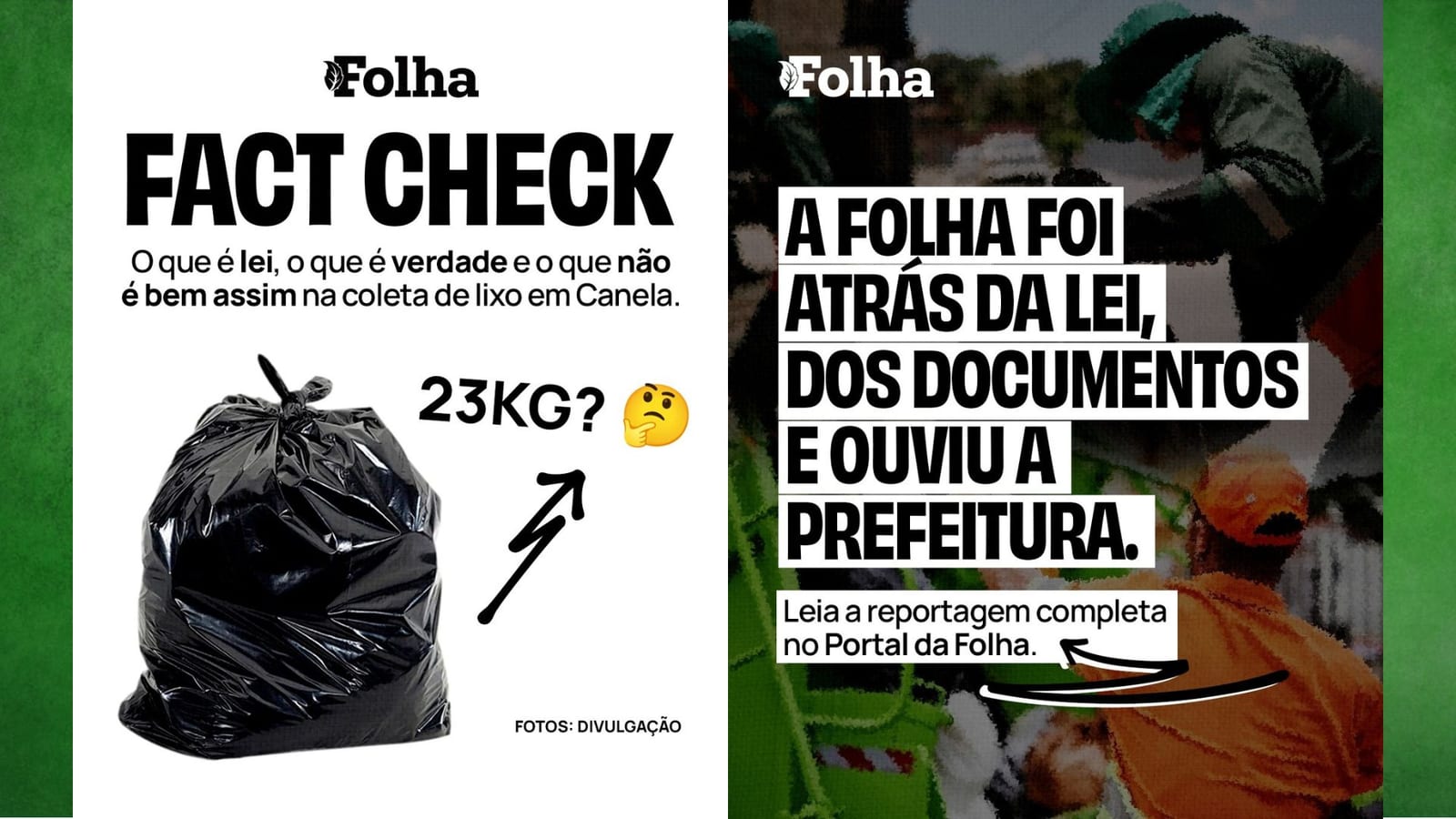 Canela: lei traz 23 kg por saco; prefeitura interpreta como limite por coleta