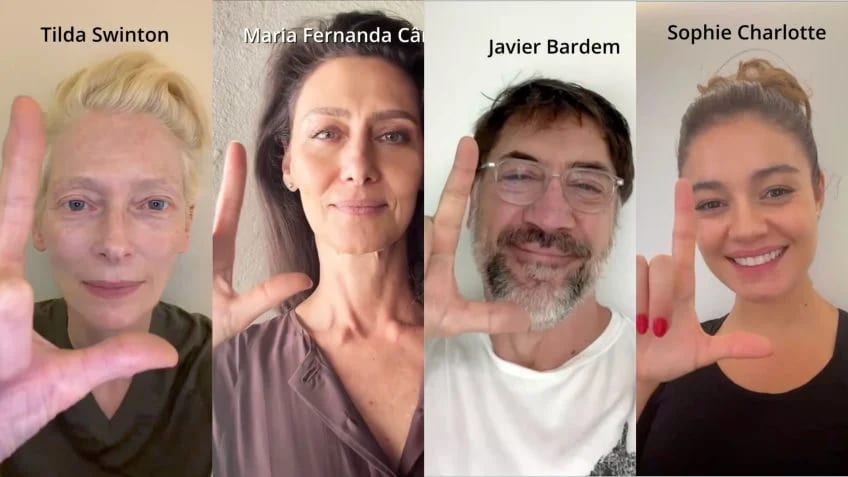 Estrelas de Hollywood fazem o L e declaram apoio a Lula