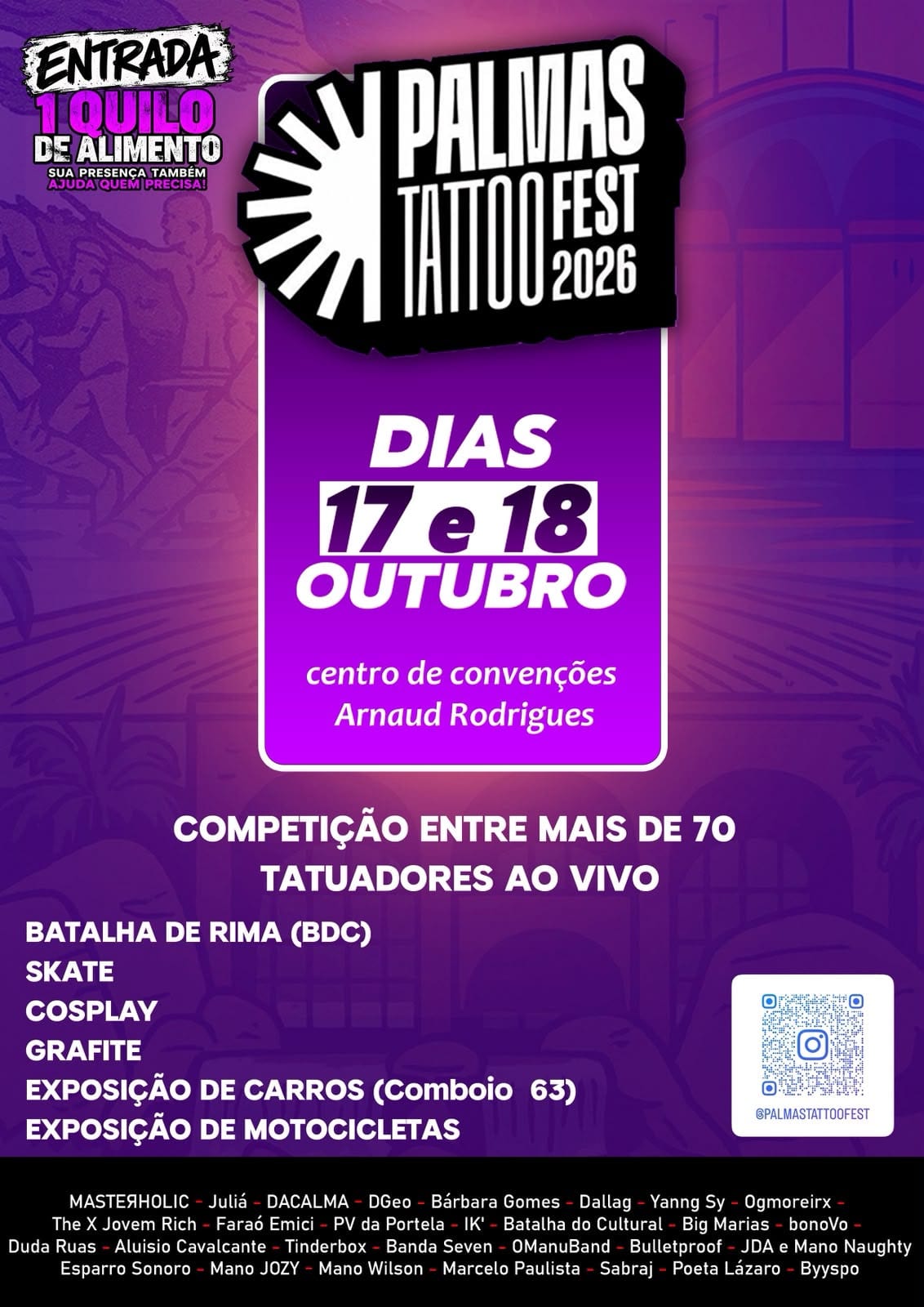 Palmas Tattoo Fest terá entrada solidária nos dias 17 e 18