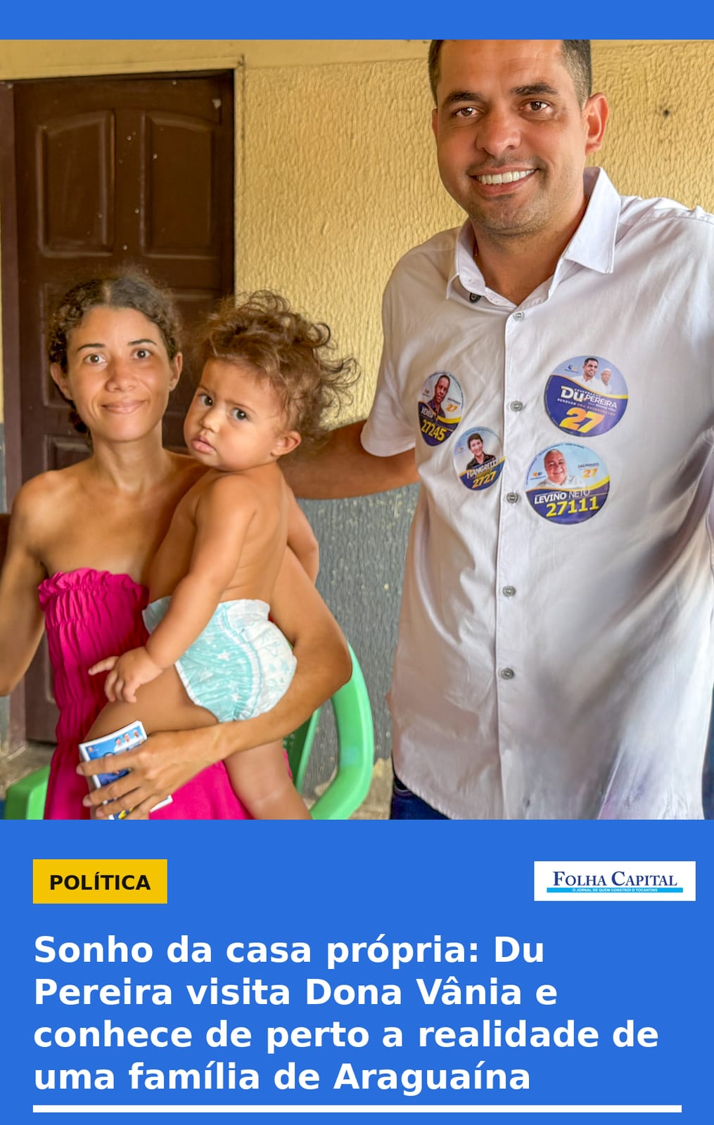 Du Pereira visita dona Vânia e conhece sonho da casa própria