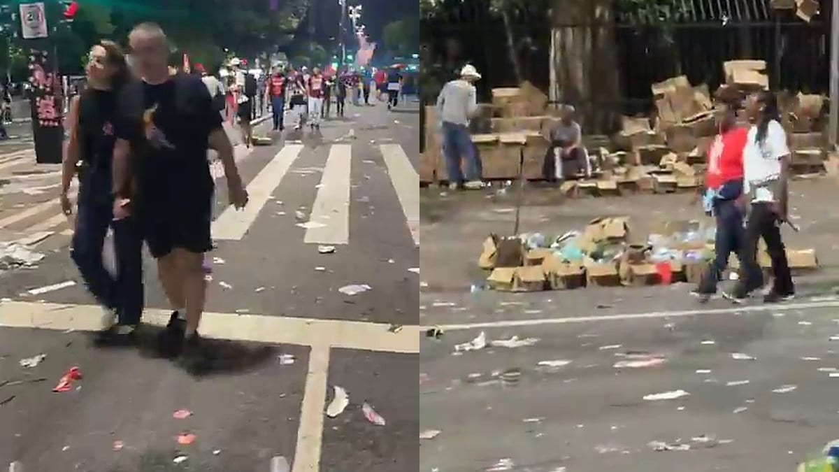 Como ficou a Avenida Paulista depois do último ato de Lula antes da votação do segundo turno