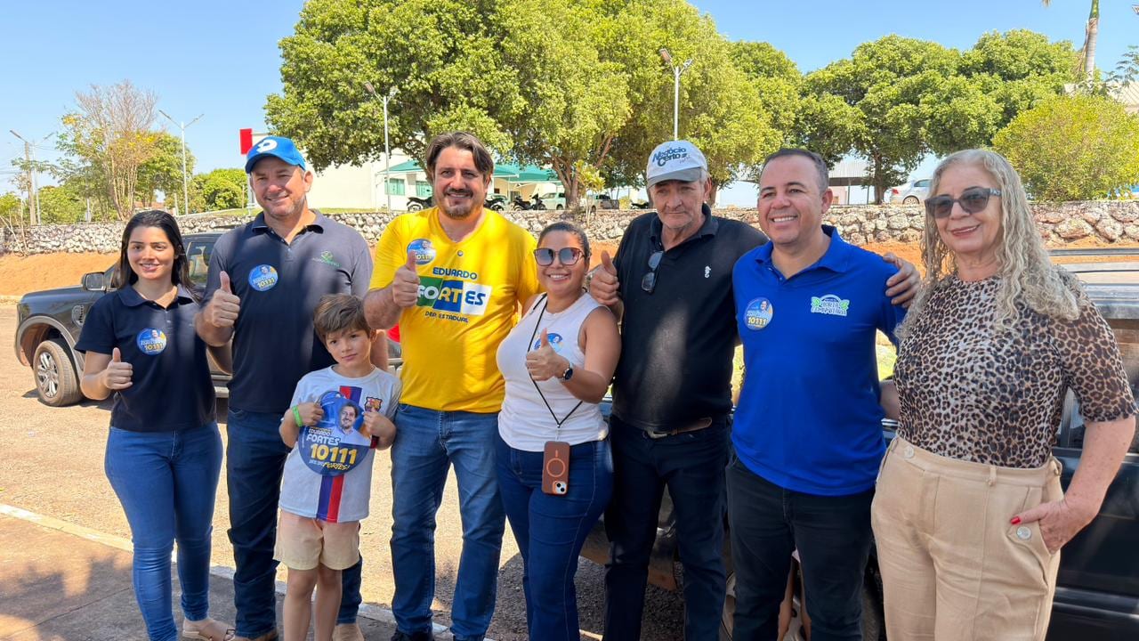 Eduardo Fortes faz adesivaço, caminhada e reunião em São Valério e Sucupira